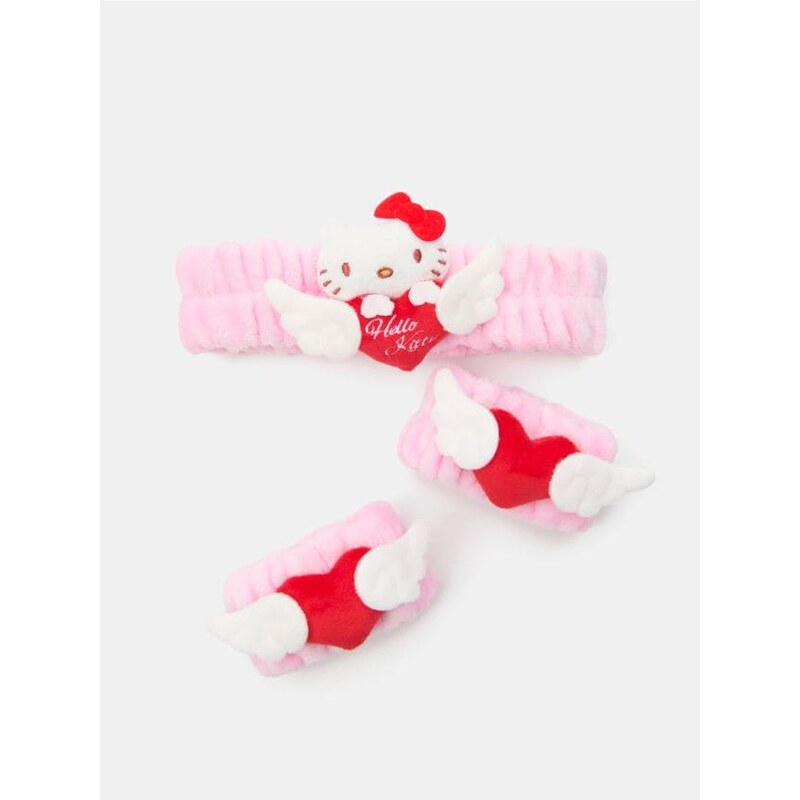 Sinsay - Kozmetická čelenka a pásky na zápästia Hello Kitty - ružová 67612325