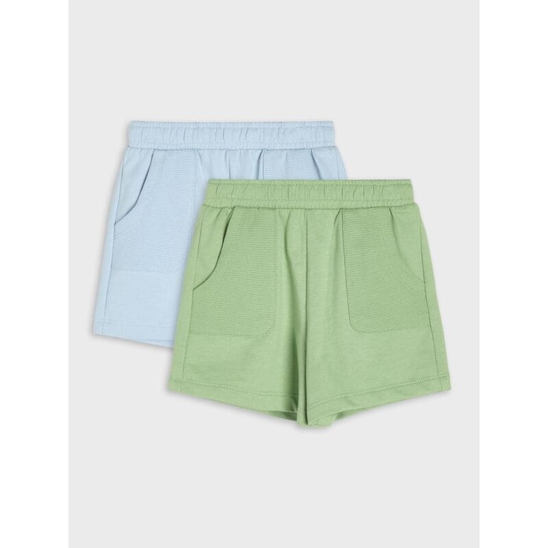 Sinsay - Úpletové šortky 2 pack - svetlomodrá 67619153