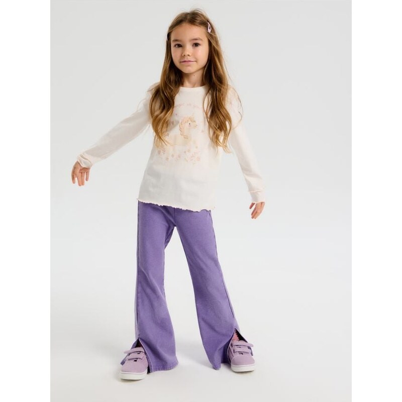 Sinsay - Tričko s dlhými rukávmi - krémová 67612375