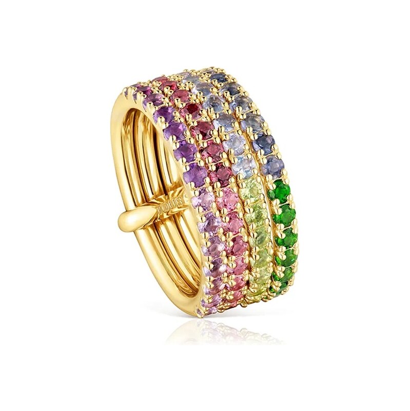 Strieborný pozlátený prsteň Tous 67620910