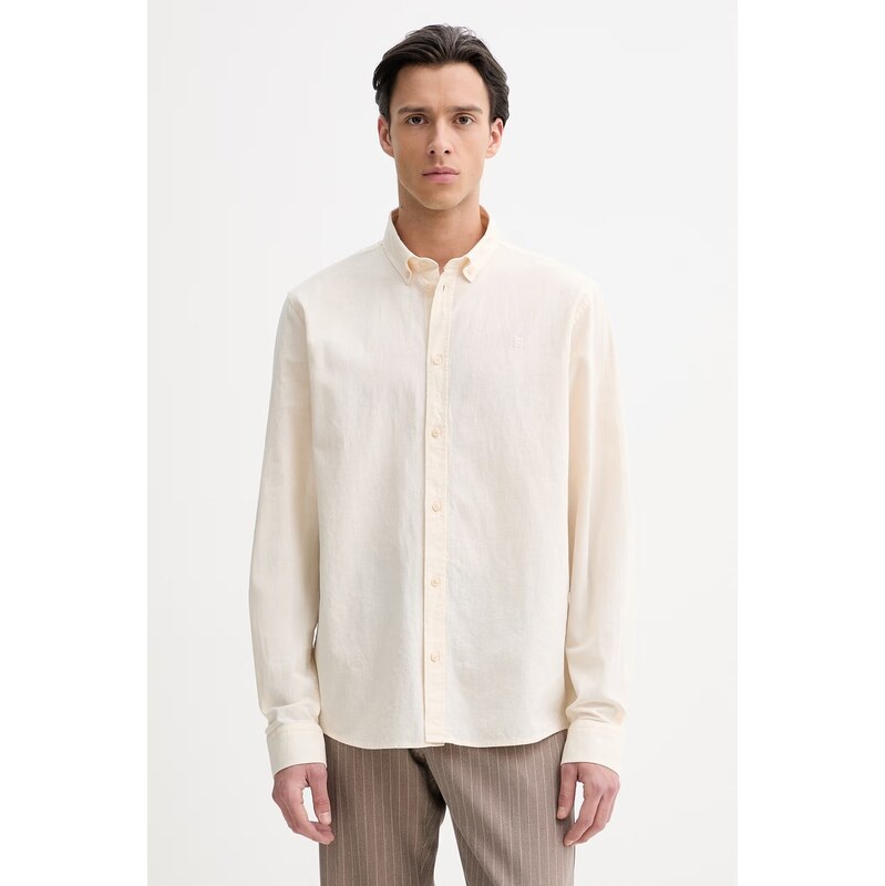 Košeľa s prímesou ľanu Les Deux Konrad 67620843