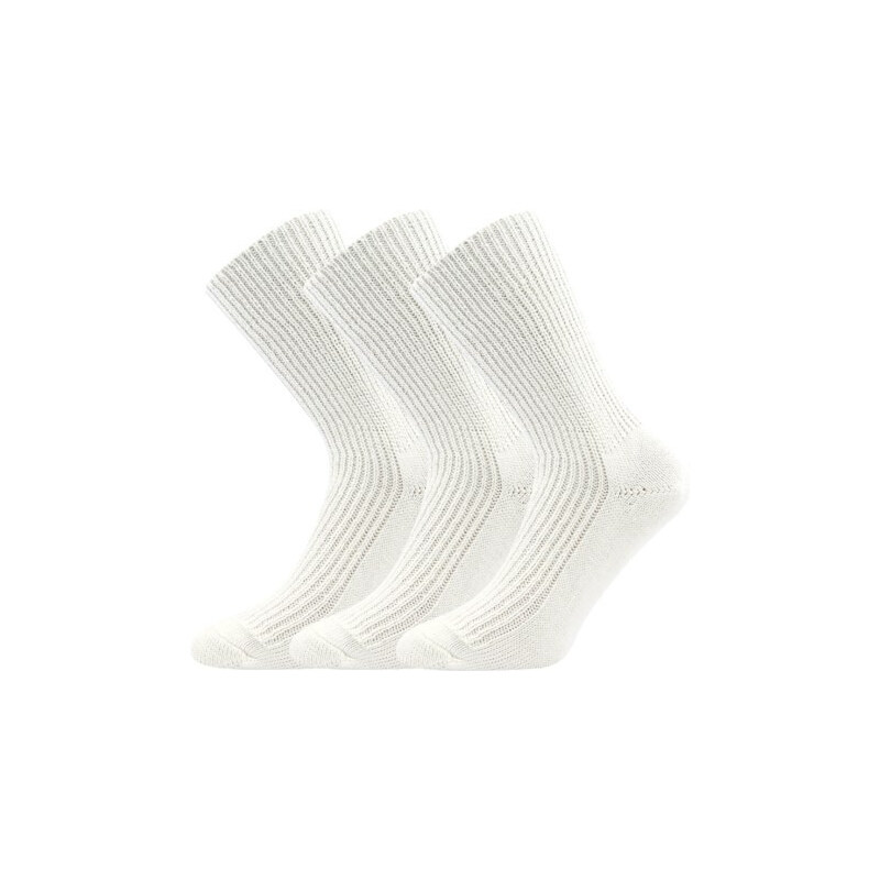 3PACK ponožky Boma vlnené silné bielé (Říp) 67623633