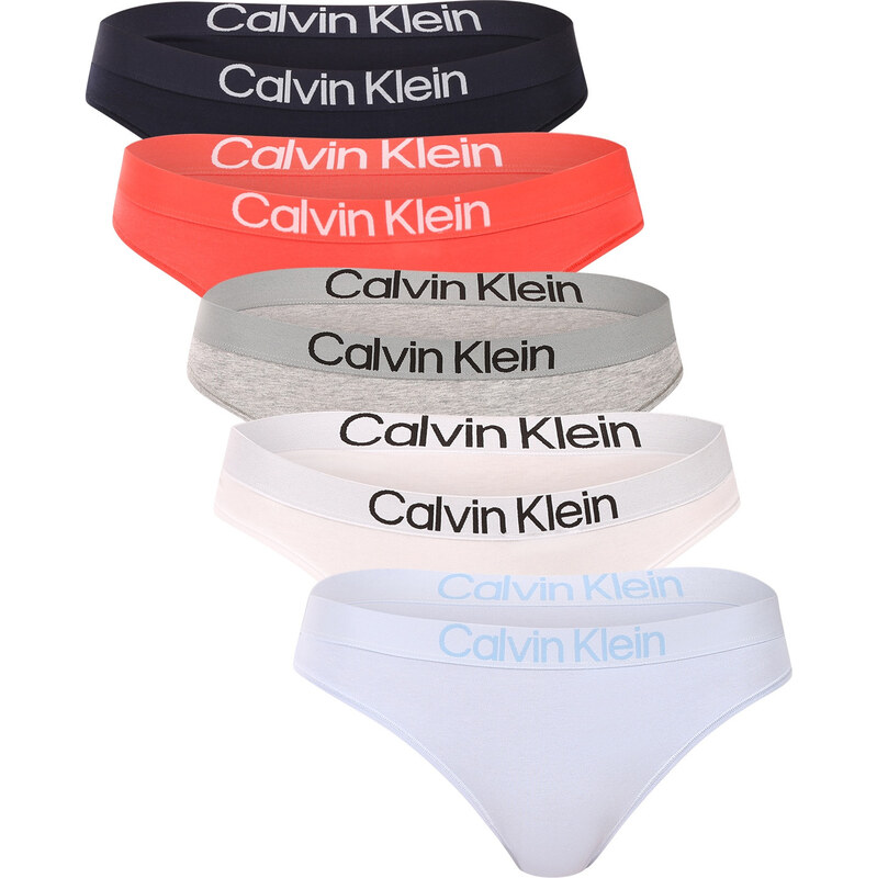 5PACK dámske tangá Calvin Klein viacfarebná (QD5331-3B0) 67623635
