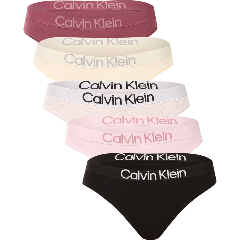 5PACK dámske tangá Calvin Klein viacfarebná (QD5331-3C0) 67623636