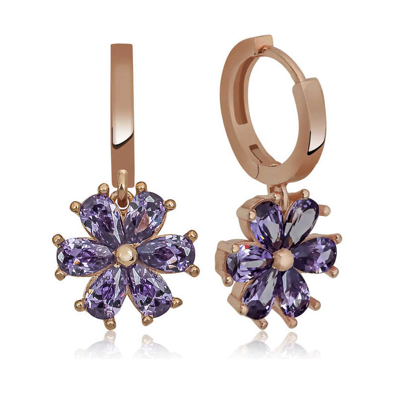 Strieborné náušnice Hana - FIALOVÉ 67623942