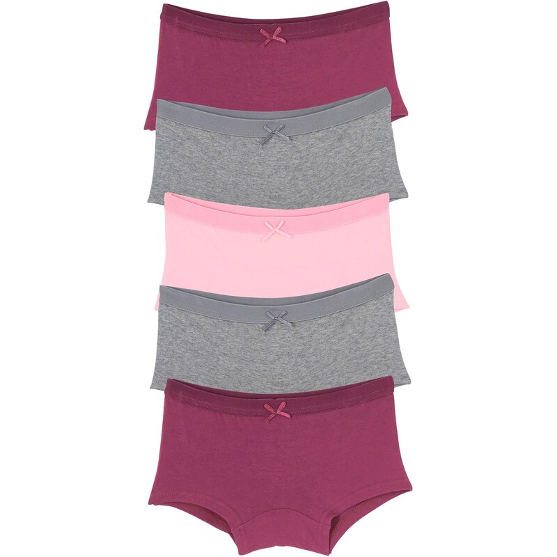 bonprix Bokové nohavičky (5 ks v balení), s mäkkou bavlnou, farba šedá 44732531