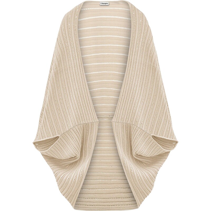 bonprix Pončo, jemne pletené, farba béžová 44790567