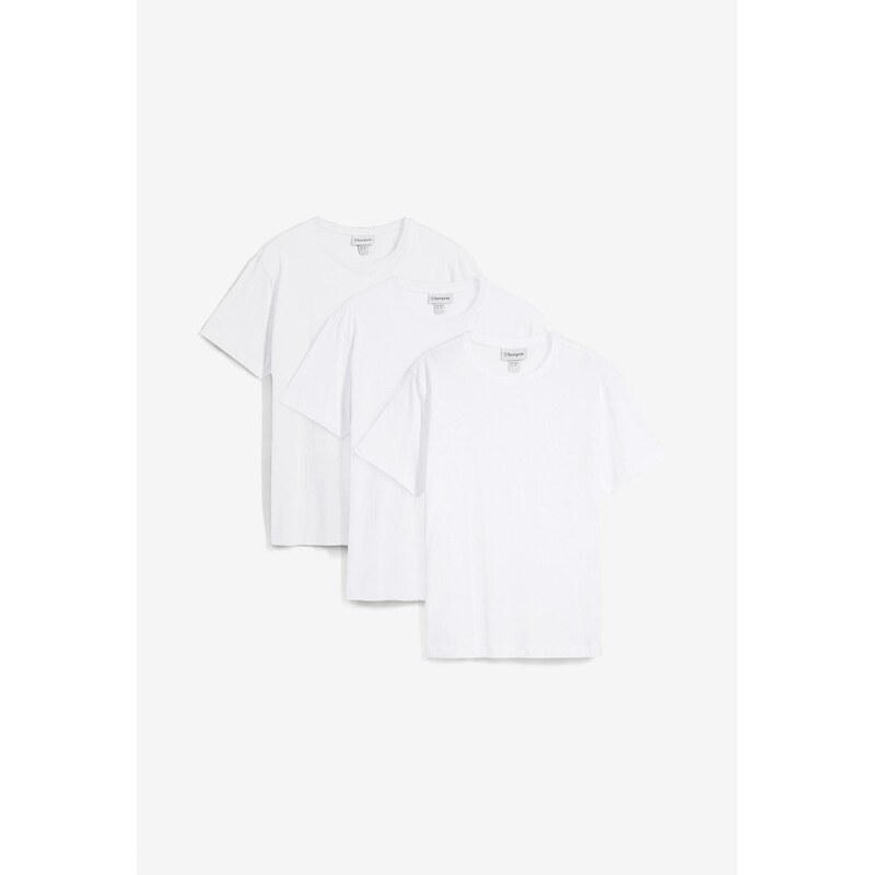 bonprix Tričko (3 ks), farba biela 44734406