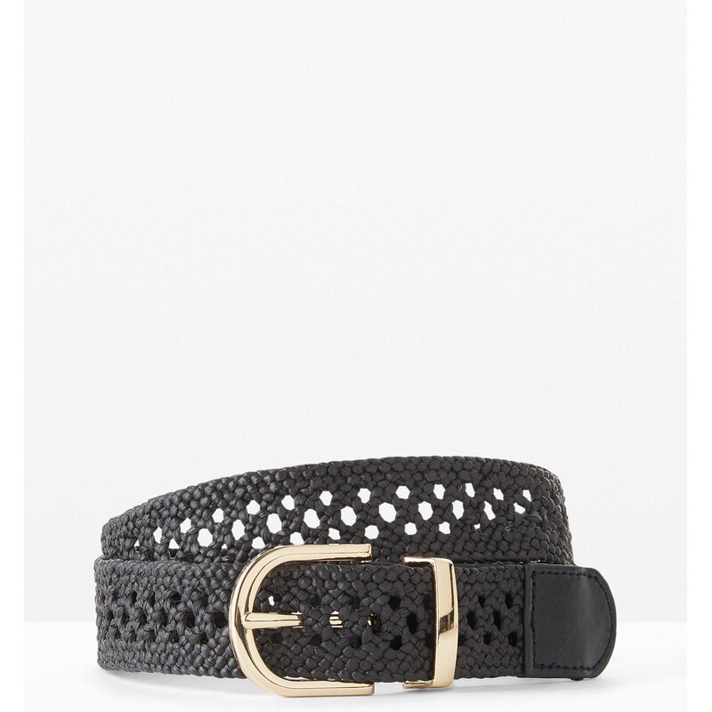bonprix Prepletaný opasok s klasickou sponou, farba čierna 50408473