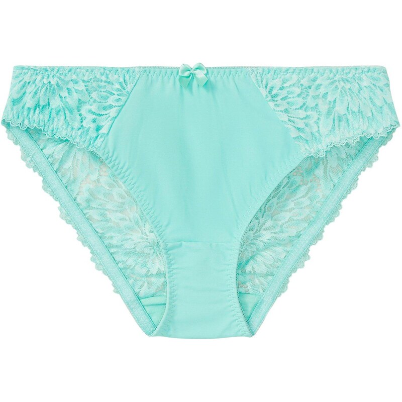 bonprix Nohavičky s jemnou čipkou, farba zelená 50902292