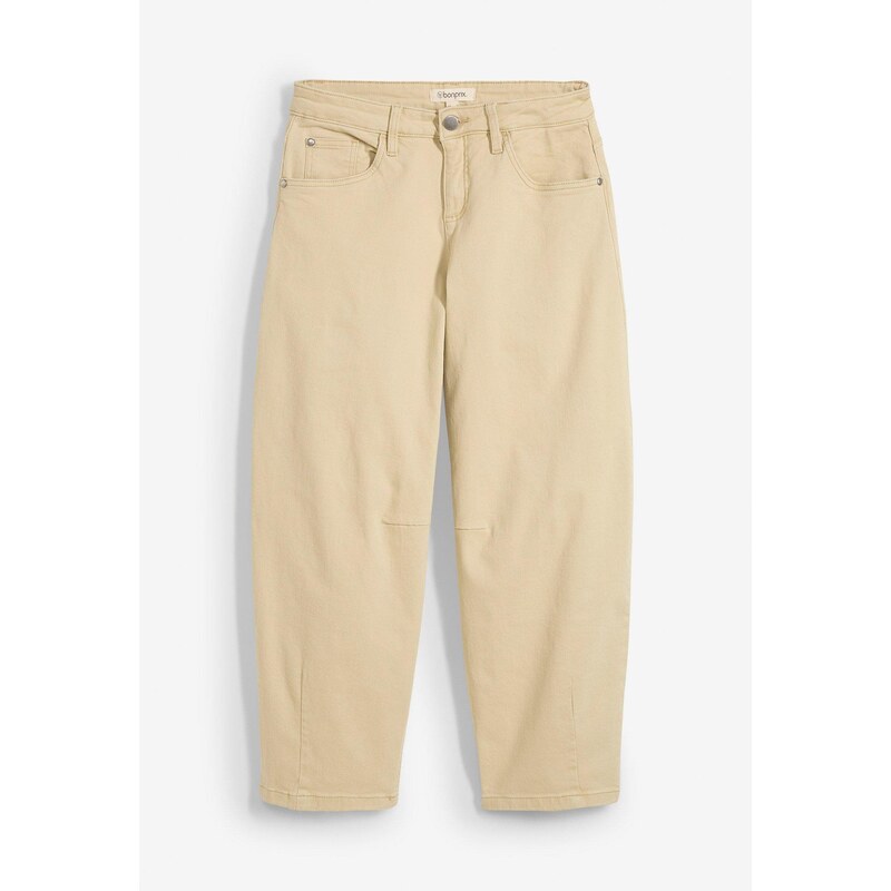 bonprix Twillové nohavice z bavlny so strečom, farba béžová 62471405
