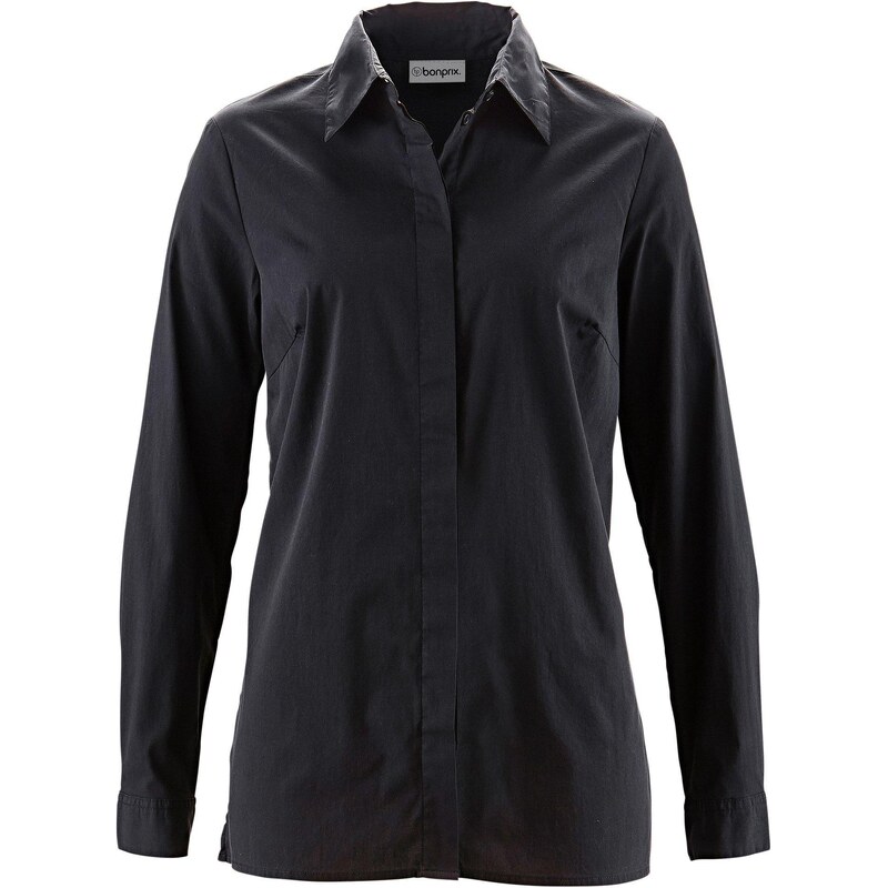 bonprix Dlhá strečová blúzka, farba čierna 45853574