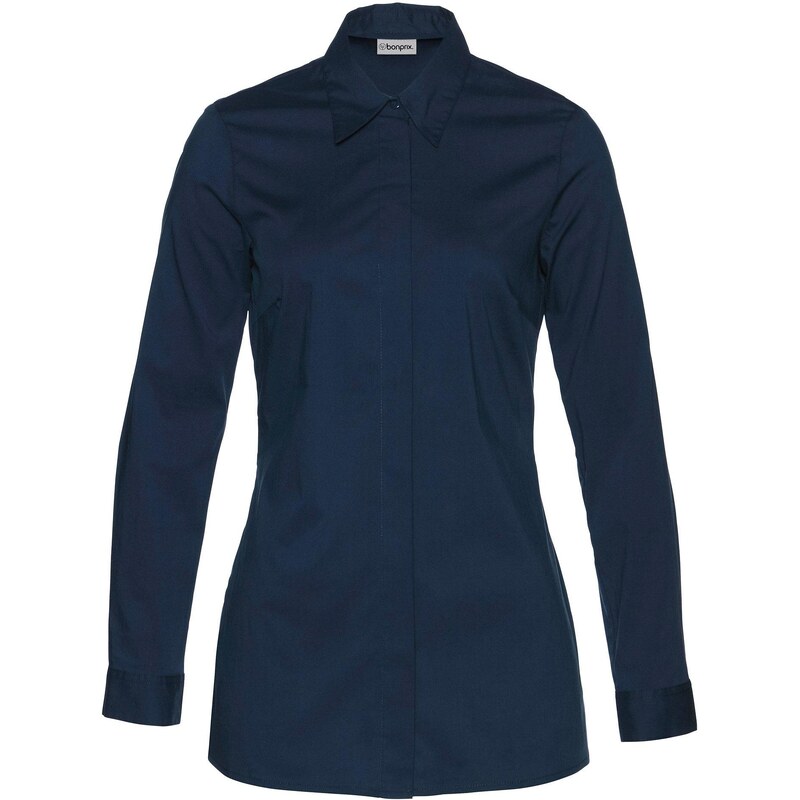 bonprix Dlhá strečová blúzka, farba modrá 45853590