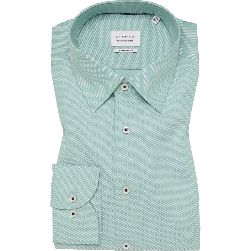 Kvalitná bavlnená zelená pánska košeľa ETERNA Modern fit 67643755
