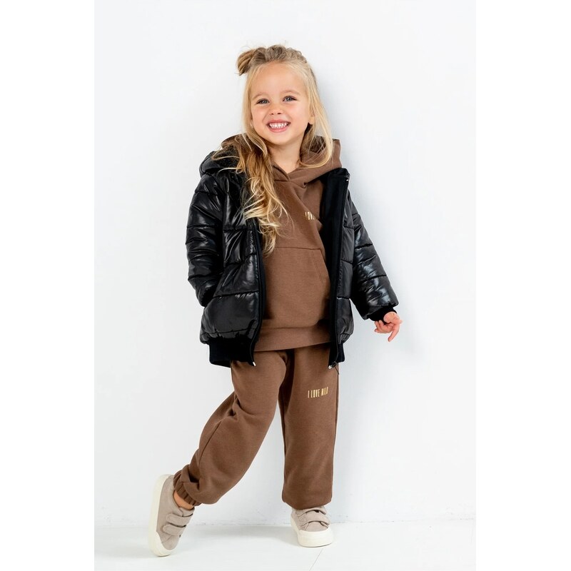 E-shop Mosquito Detské tepláky I Love Milk Pure Choco Brown hnedé-140,