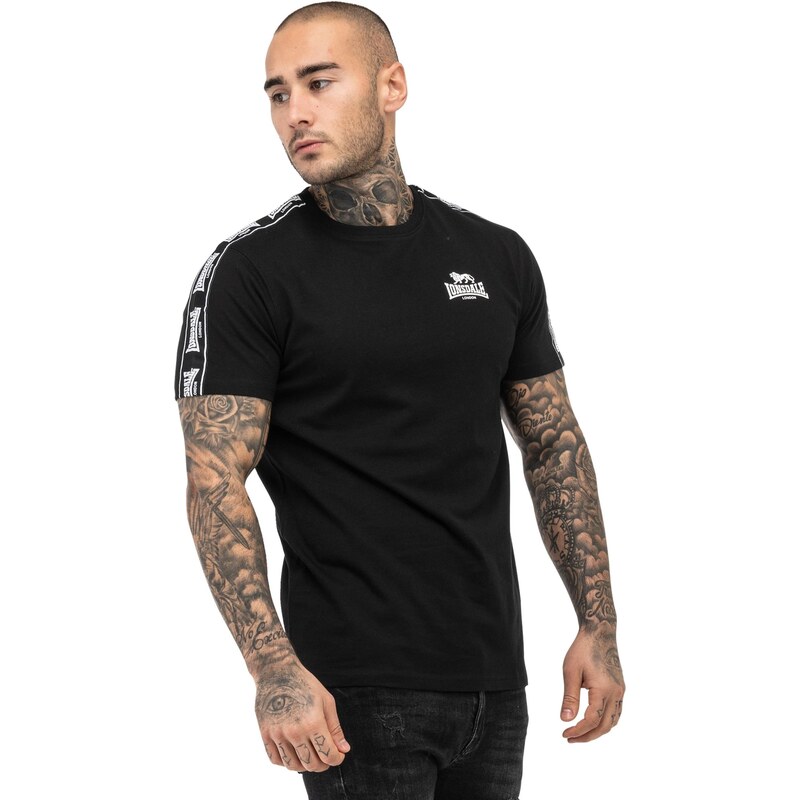 LONSDALE Tričko Brindister čierna / biela 67631216
