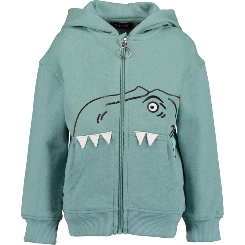 BLUE SEVEN Tepláková bunda petrolejová / čierna / biela 67631353