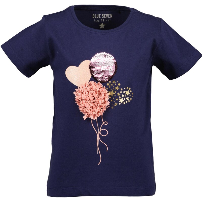 BLUE SEVEN Tričko tmavomodrá / zlatá / púdrová / staroružová 67631357