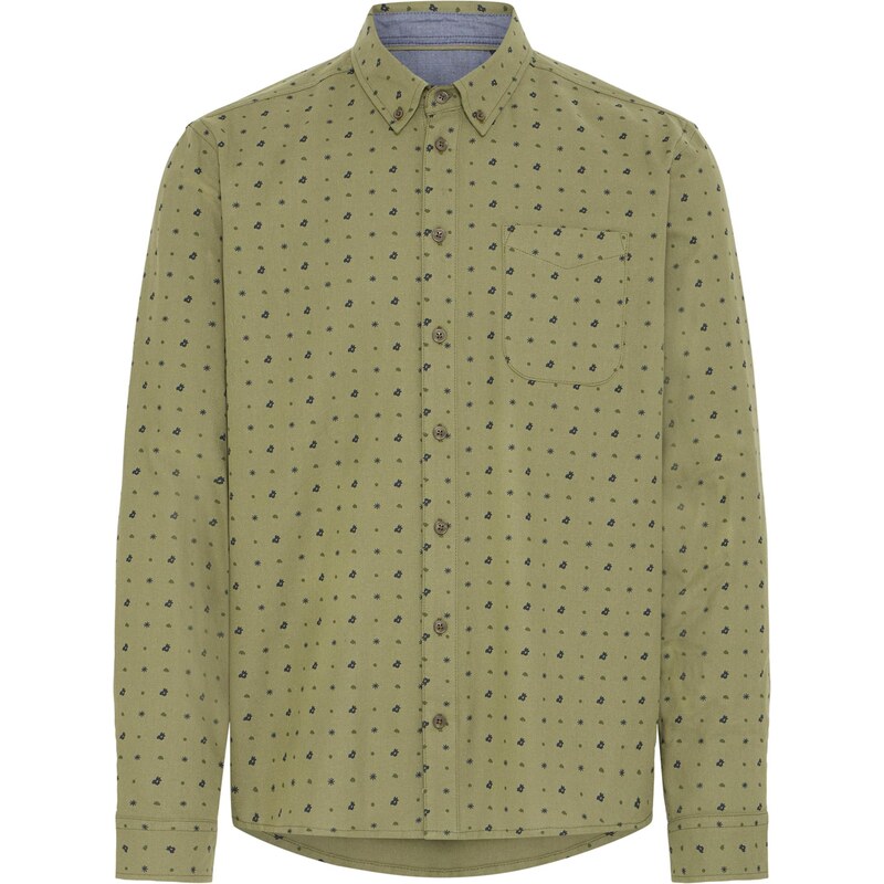 BLEND Košeľa BHDAMON námornícka modrá / olivová / tmavozelená 67631368