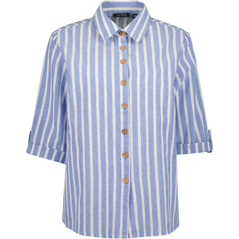 BLUE SEVEN Blúzka svetlomodrá / biela 67631370