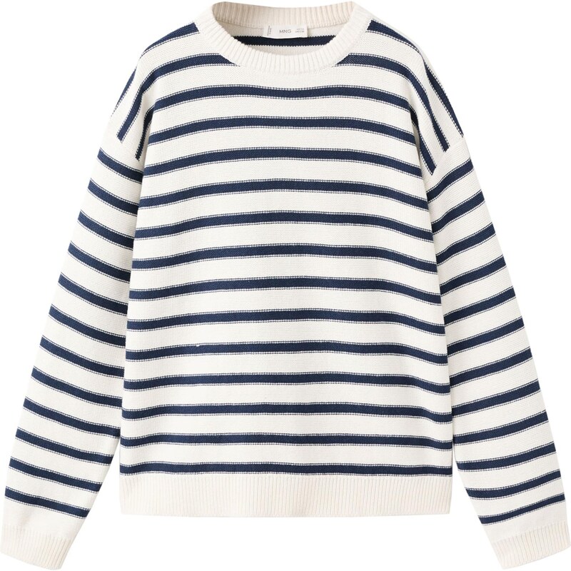 MANGO KIDS Sveter DYLAN tmavomodrá / šedobiela 67631581