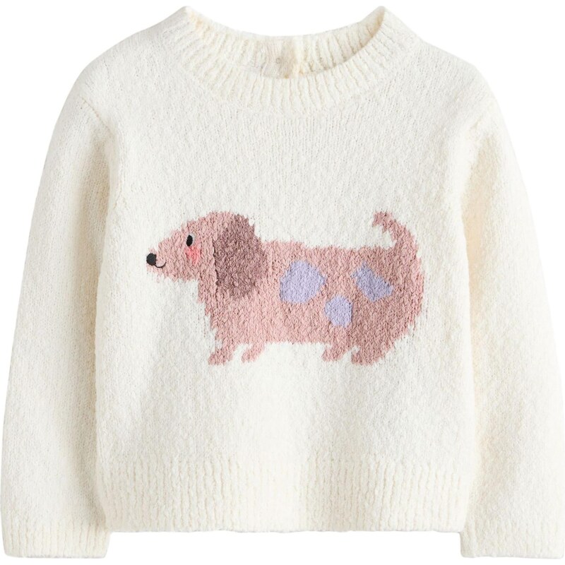 Next Sveter Sausage Dog béžová / nebielená / tmavobéžová / modrosivá 67631619
