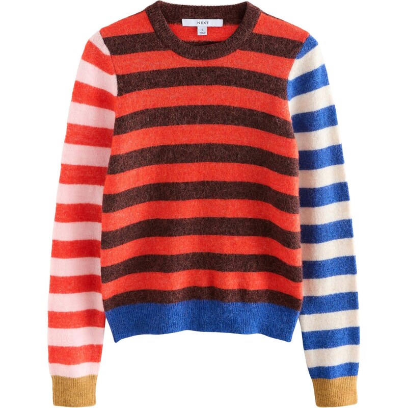 Next Sveter kráľovská modrá / tmavooranžová / tmavočervená / biela 67631699