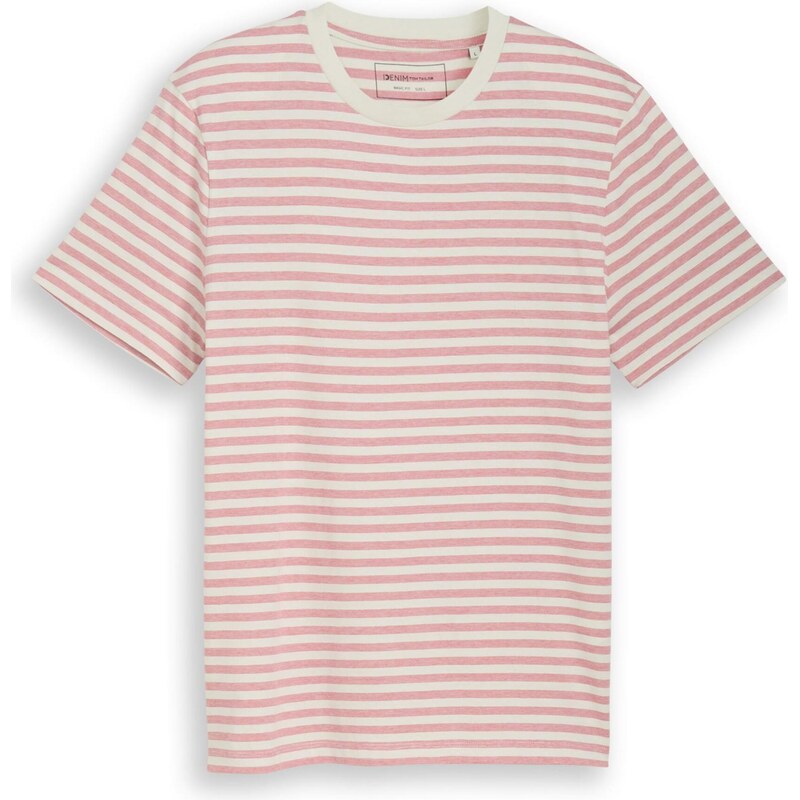 TOM TAILOR DENIM Tričko svetločervená / šedobiela 67631847