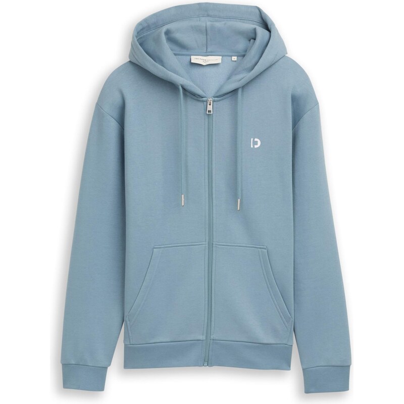 TOM TAILOR DENIM Tepláková bunda modrosivá / biela 67631842