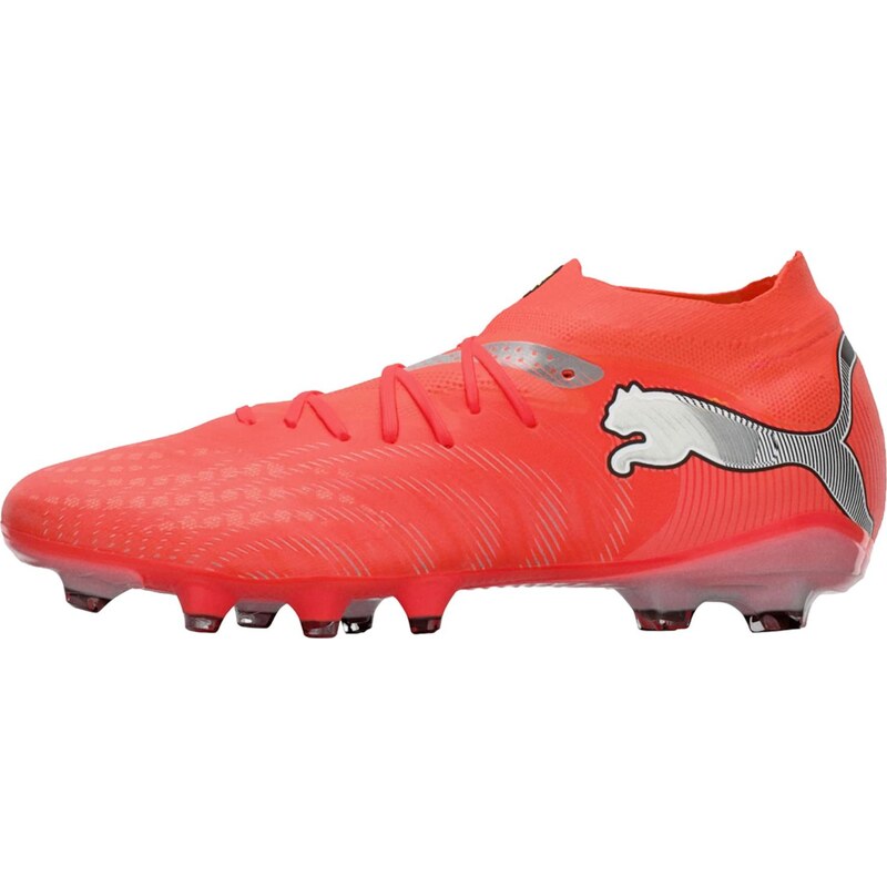 PUMA Kopačky Future 9 Pro striebornosivá / neónovo červená / čierna 67631851
