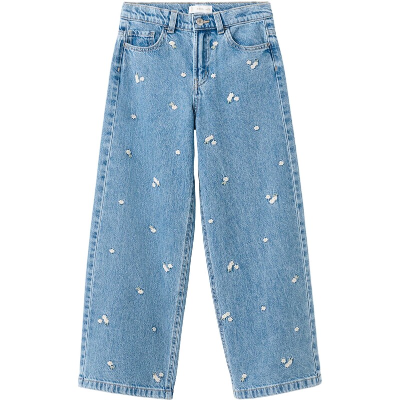 MANGO KIDS Džínsy Daisy modrá denim / nefritová / biela 67631932