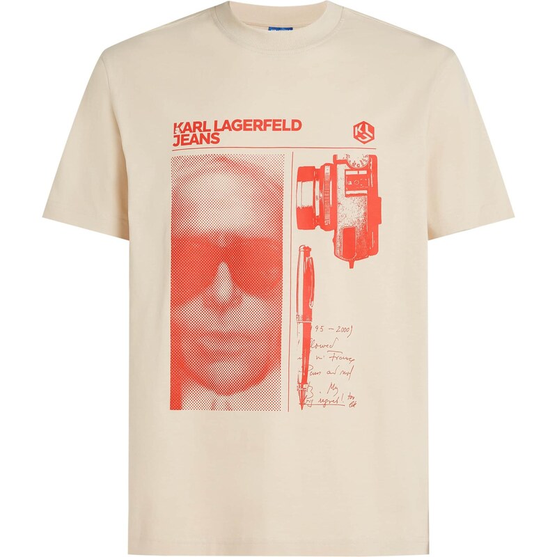 KARL LAGERFELD JEANS Tričko béžová / oranžovo červená 67631949