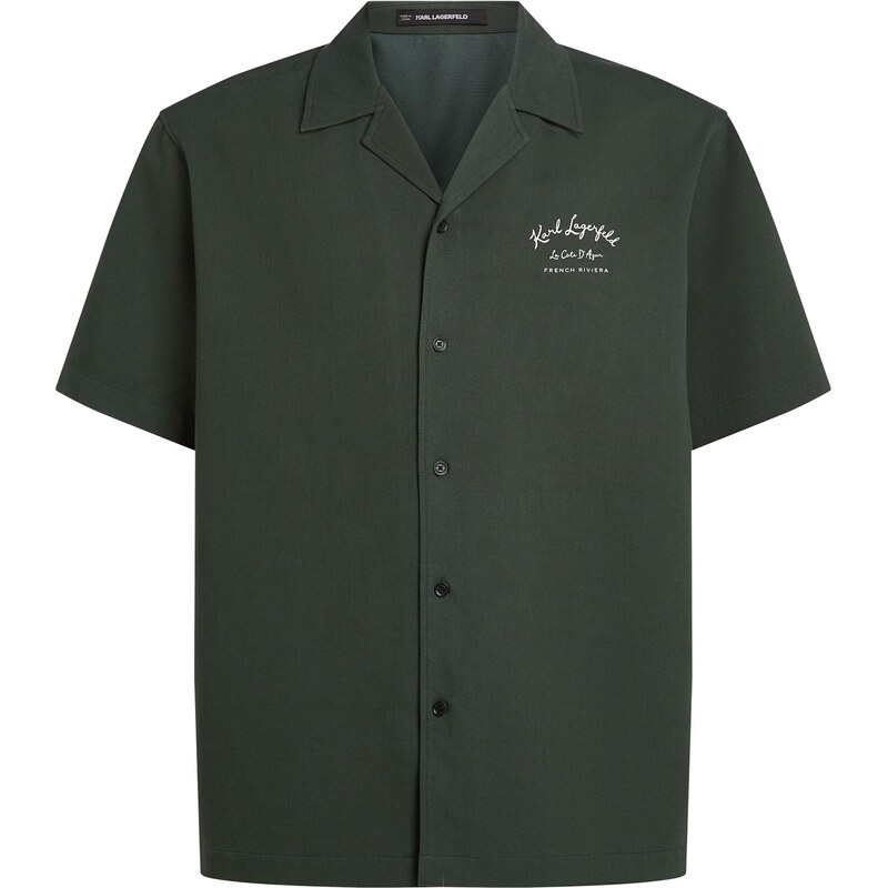 Karl Lagerfeld Košeľa tmavozelená / biela 67631971