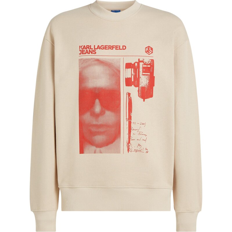 KARL LAGERFELD JEANS Mikina béžová / krvavo červená 67631984