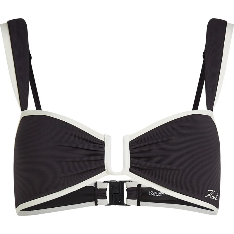 Karl Lagerfeld Bikinový top Signatur čierna / biela 67631981
