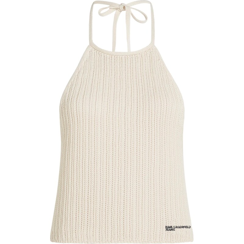 KARL LAGERFELD JEANS Vyšívaný top béžová / čierna 67631986