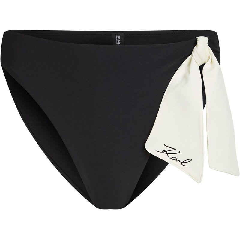 Karl Lagerfeld Bikinové nohavičky Signature čierna / biela 67631997