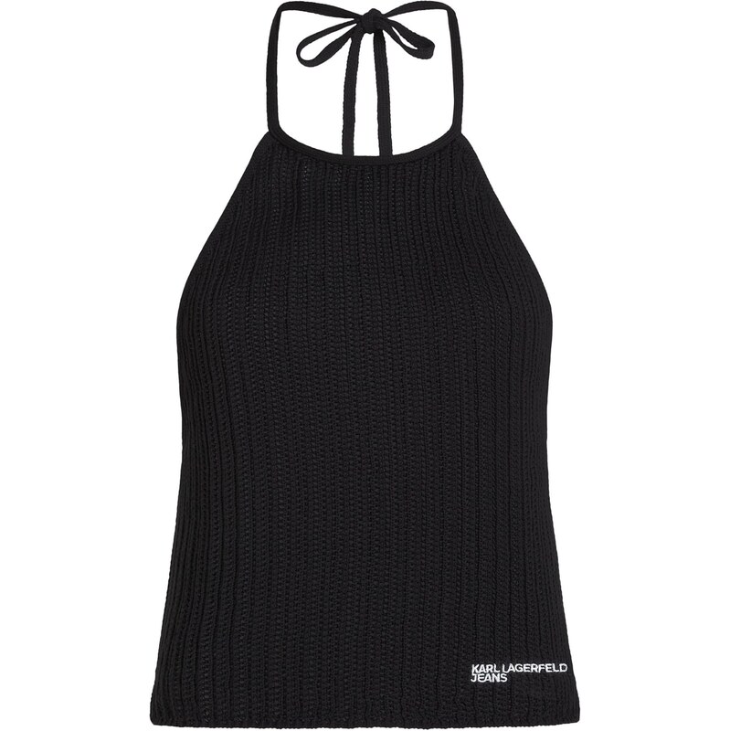 KARL LAGERFELD JEANS Vyšívaný top čierna / biela 67631998