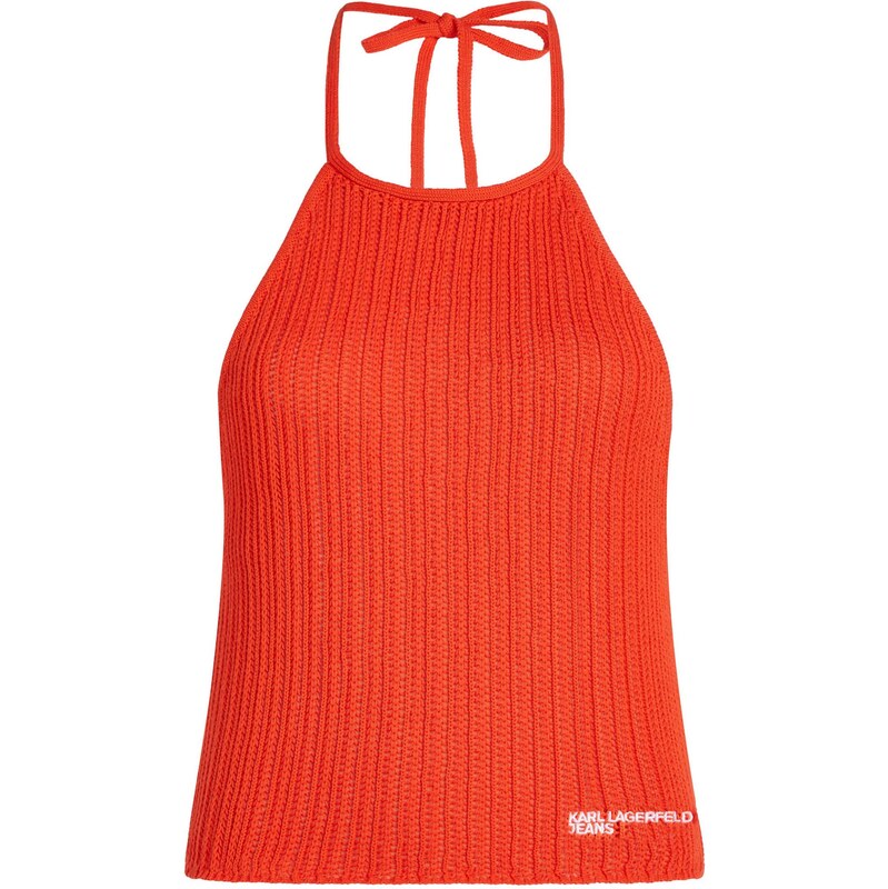 KARL LAGERFELD JEANS Vyšívaný top oranžovo červená 67631993