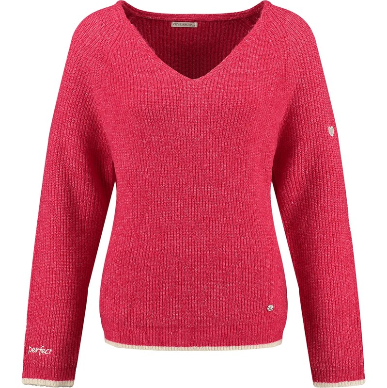 Key Largo Sveter Caro karmínovo červená / biela ako vlna 67631999