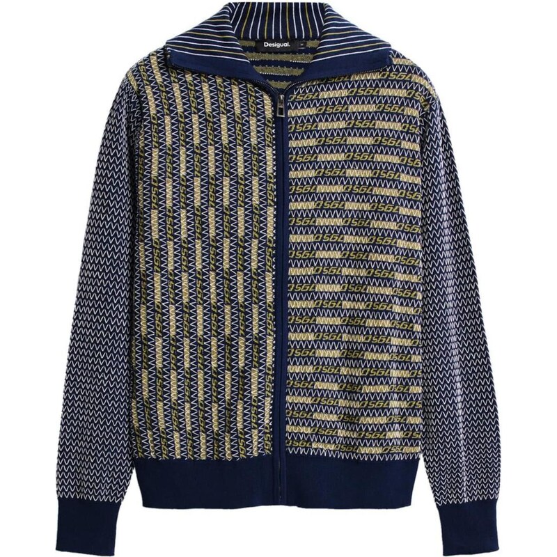 Desigual Kardigán tmavomodrá / olivová / biela 67632011
