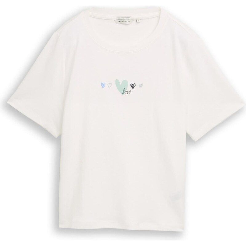 TOM TAILOR Tričko mätová / čierna / strieborná / biela 67632034