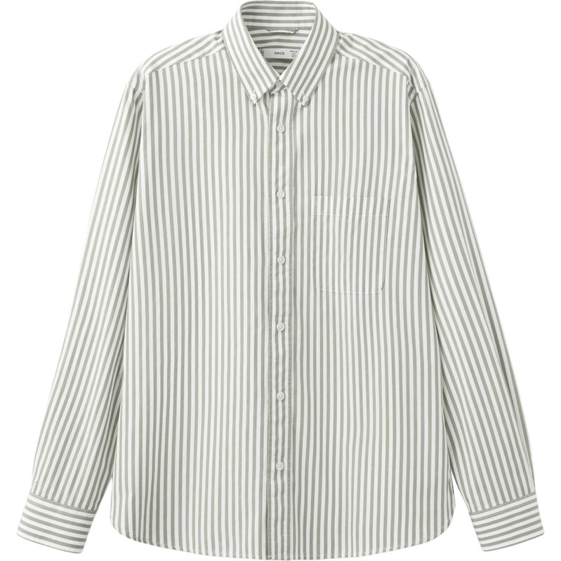 MANGO MAN Košeľa CANDELA pastelovo zelená / biela 67632085