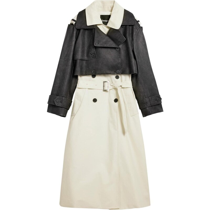 Desigual Prechodný kabát čierna / biela 67632115