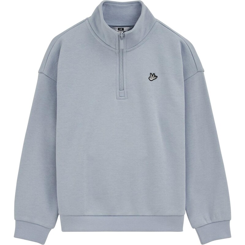 WE Fashion Mikina dymovo modrá / svetlosivá / čierna 67632194