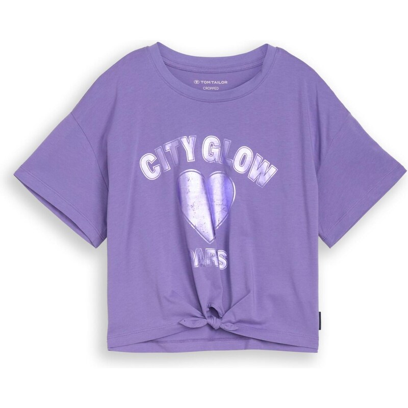 TOM TAILOR Tričko tmavofialová / biela 67632331