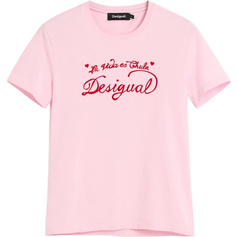 Desigual Tričko ružová / červená 67632428