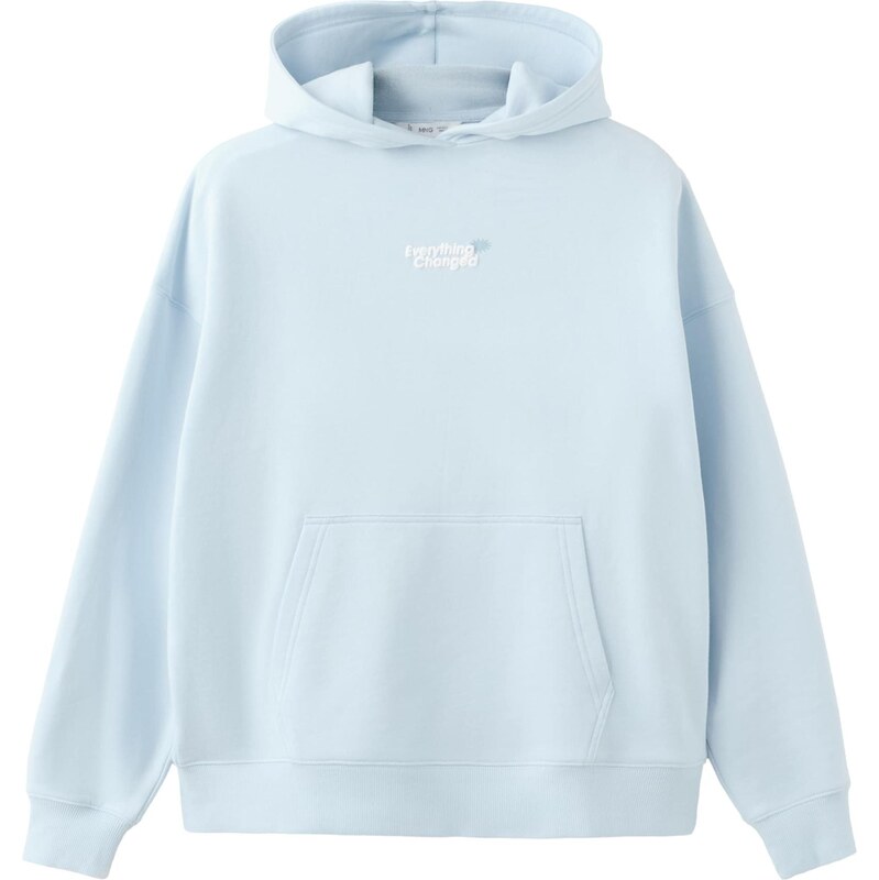 MANGO TEEN Mikina PLOT nebesky modrá / svetlomodrá / biela 67632467