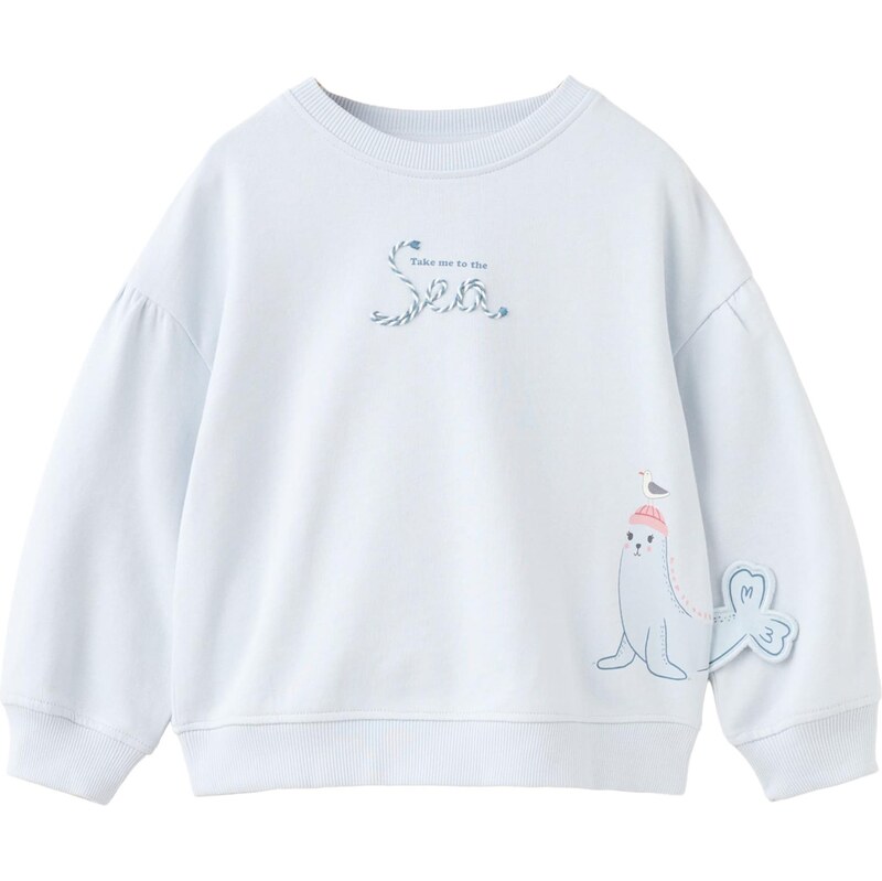 MANGO KIDS Mikina OCEAN pastelovo modrá / svetlomodrá / ružová / 67632510