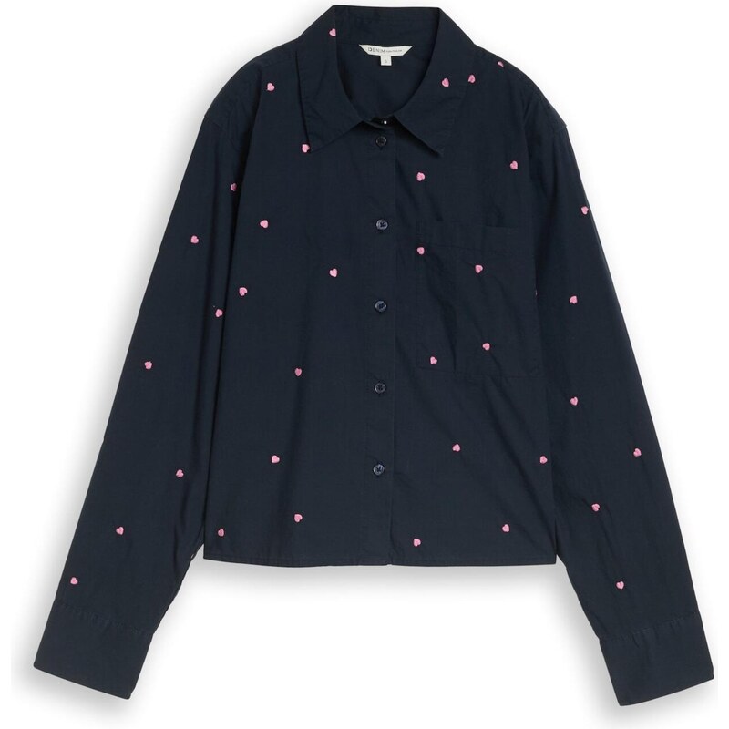 TOM TAILOR DENIM Blúzka námornícka modrá / svetloružová 67632518